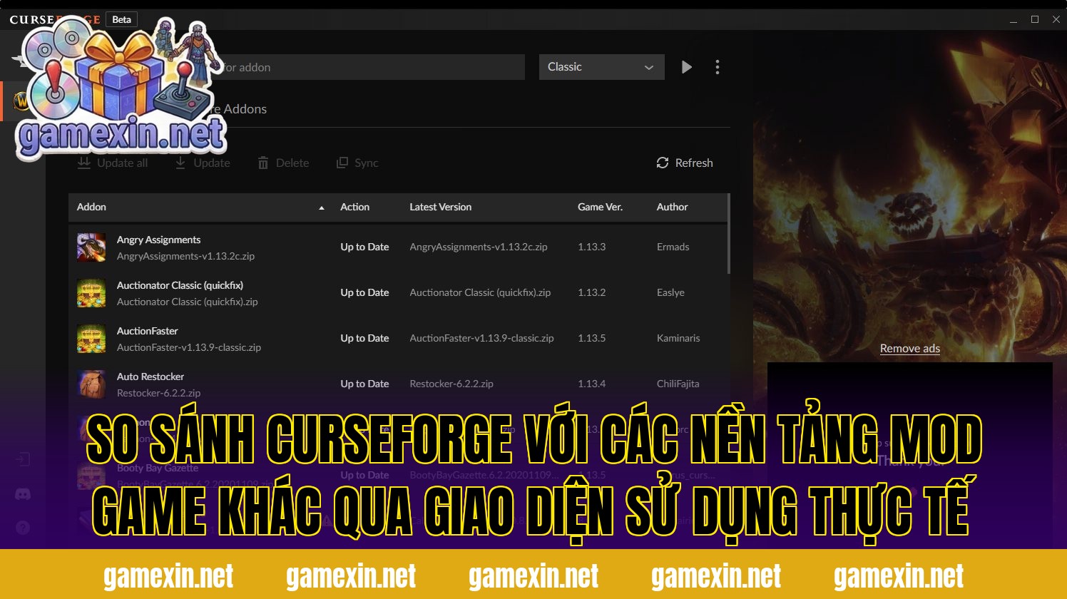 So sánh CurseForge với các nền tảng mod game khác qua giao diện sử dụng thực tế