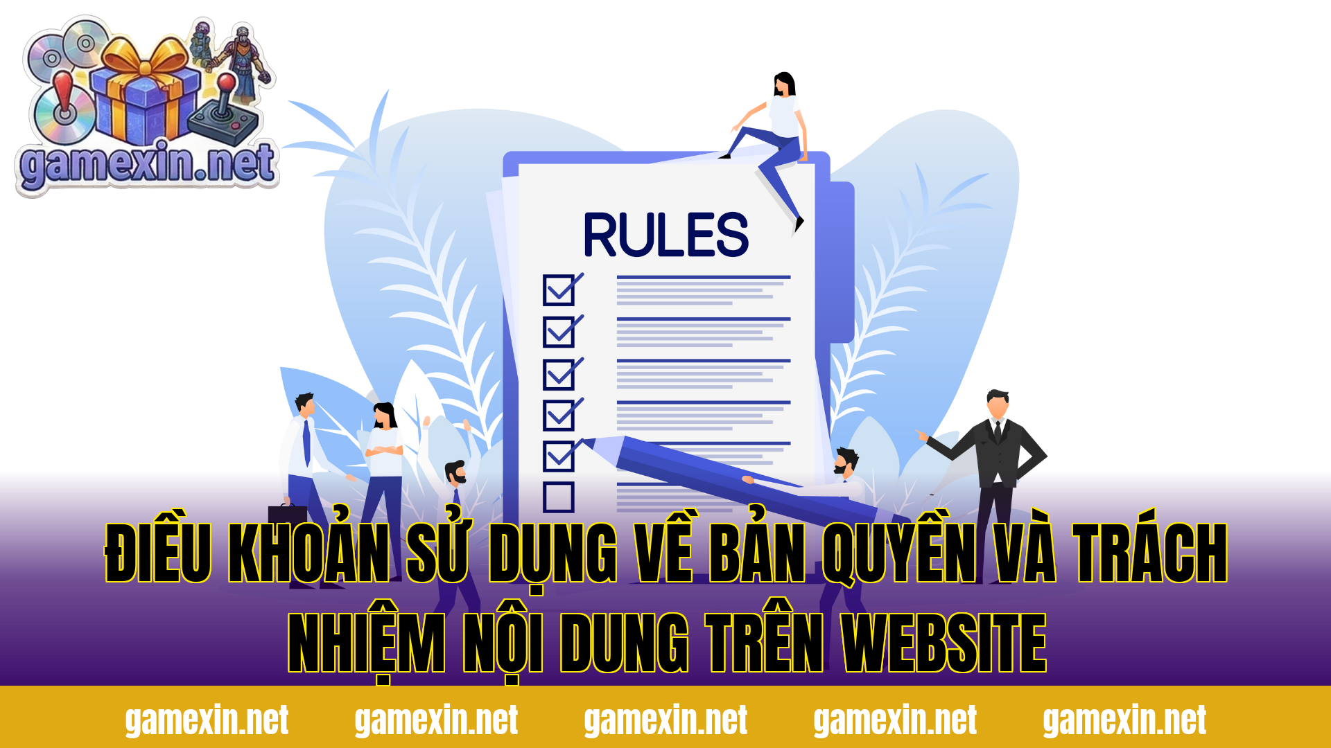 Điều khoản sử dụng về bản quyền và trách nhiệm nội dung trên website