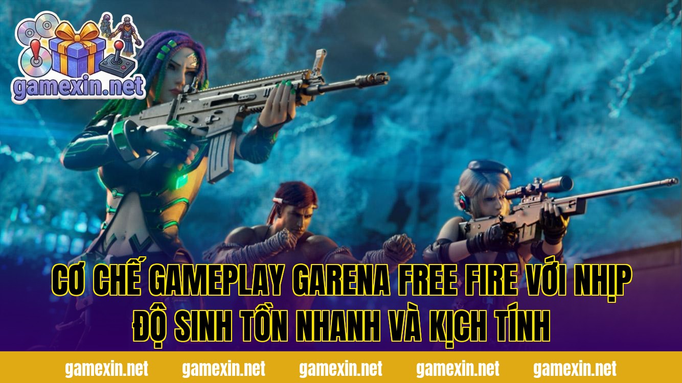 Cơ chế gameplay Garena Free Fire với nhịp độ sinh tồn nhanh và kịch tính