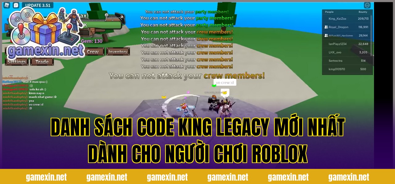 Danh sách code King Legacy mới nhất dành cho người chơi Roblox