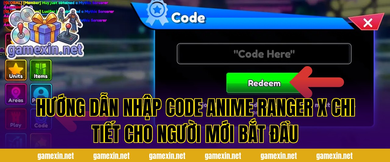 Hướng dẫn nhập code Anime Ranger X chi tiết cho người mới bắt đầu