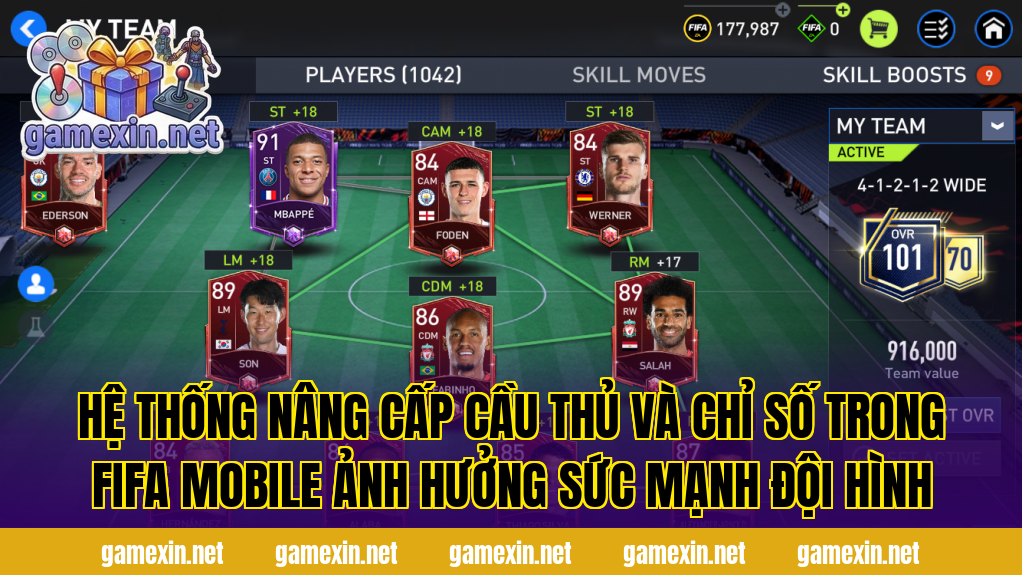 Hệ thống nâng cấp cầu thủ và chỉ số trong FIFA Mobile ảnh hưởng sức mạnh đội hình
